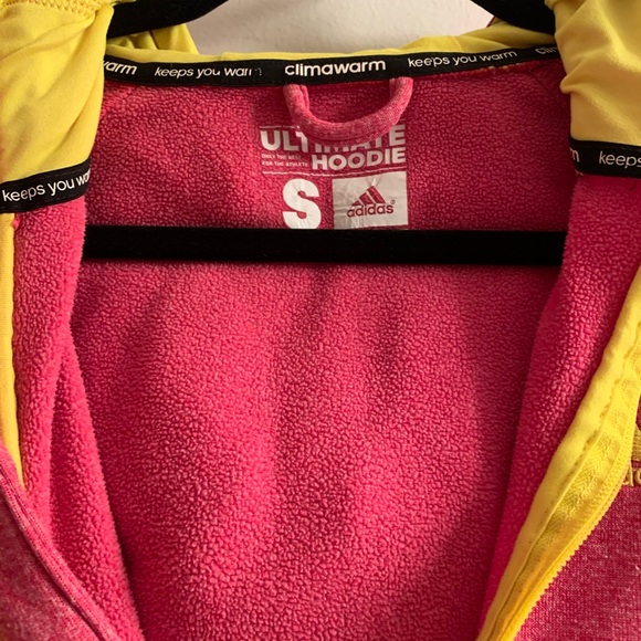 Adidas Climawarm Pink & Yellow Ultimate Hoodie - Picture 7 of 7